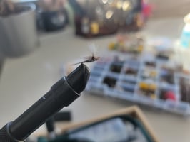 an alipne lake in colorado where mayflies are hatching and an angler uses a Rise beyond fly fishing company fly rod to catch a rainbow trout