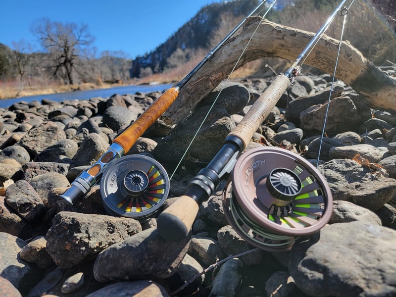 south platte river and two fly rods from Rise Beyond Fly fishing Company. 