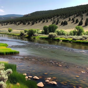 A serene and picturesque setting along the Yampa River in Colorado, with abundant fish populations and diverse fishing locations