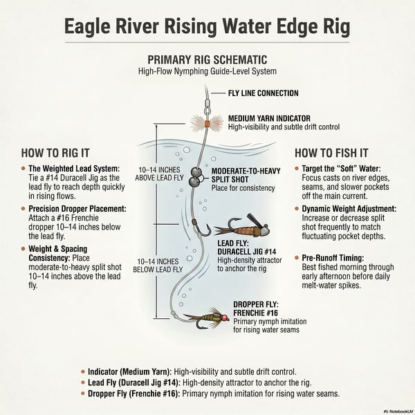 To maximize success, fishermen should use attractor patterns like the Frenchie or Duracell Jig to maintain visibility in shifting water clarity.