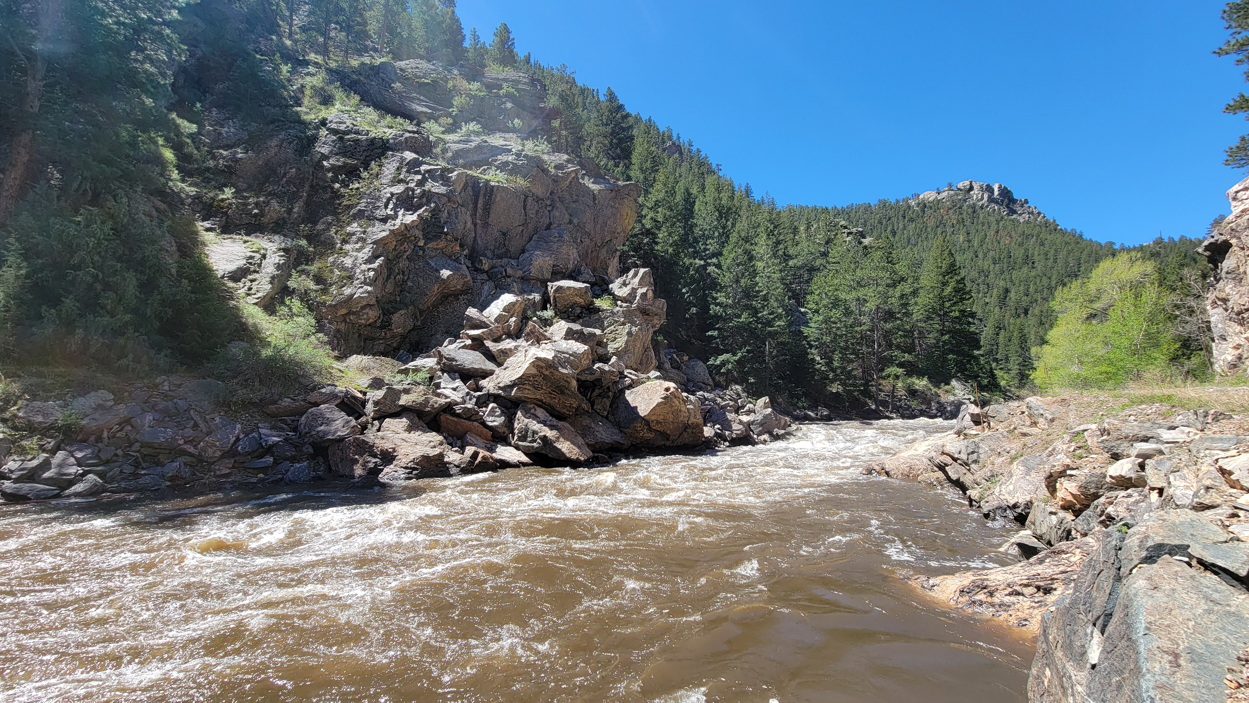 the north fork of the south platte river at run off. 