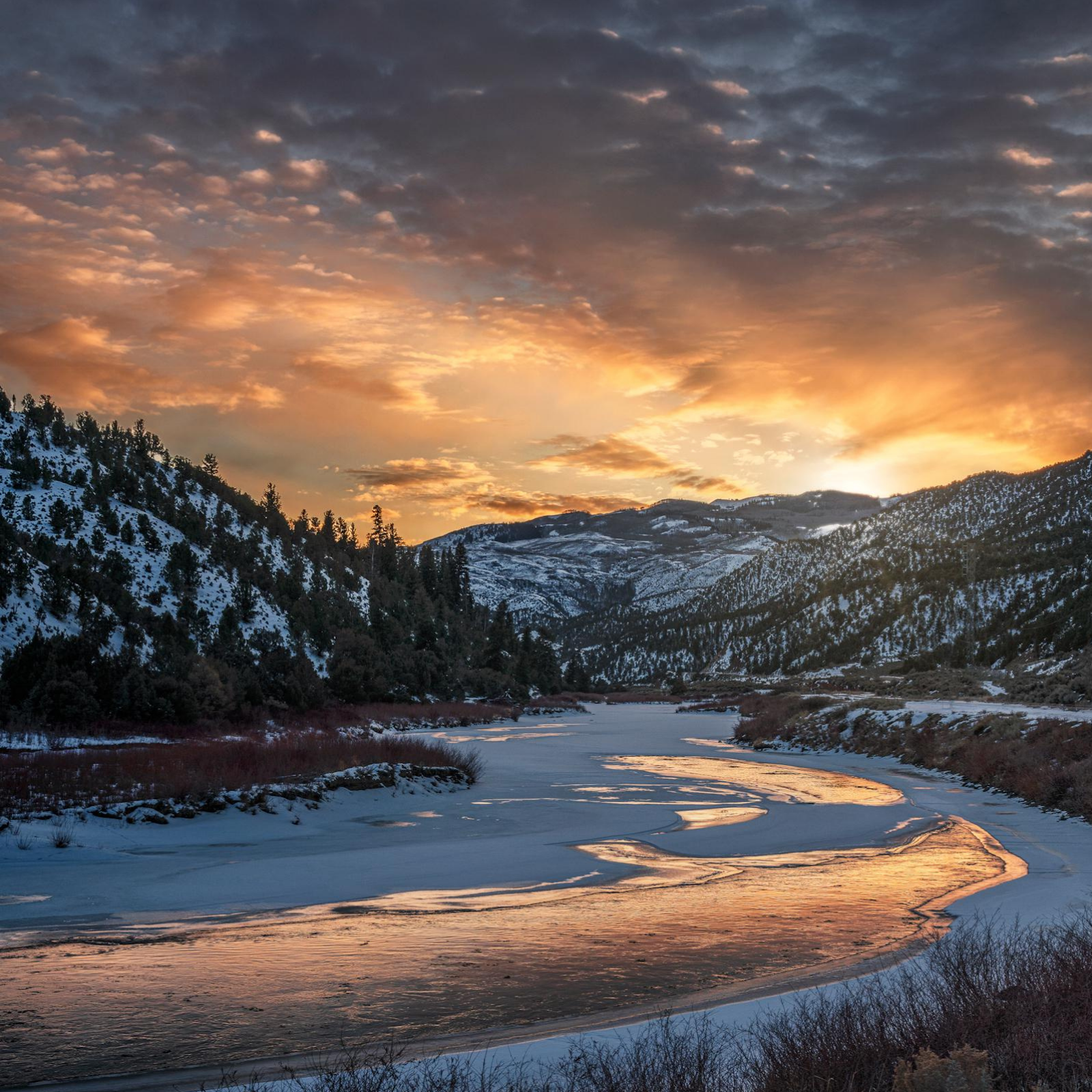 fly fishing in winter near glenwood springs colorado on the colorado river