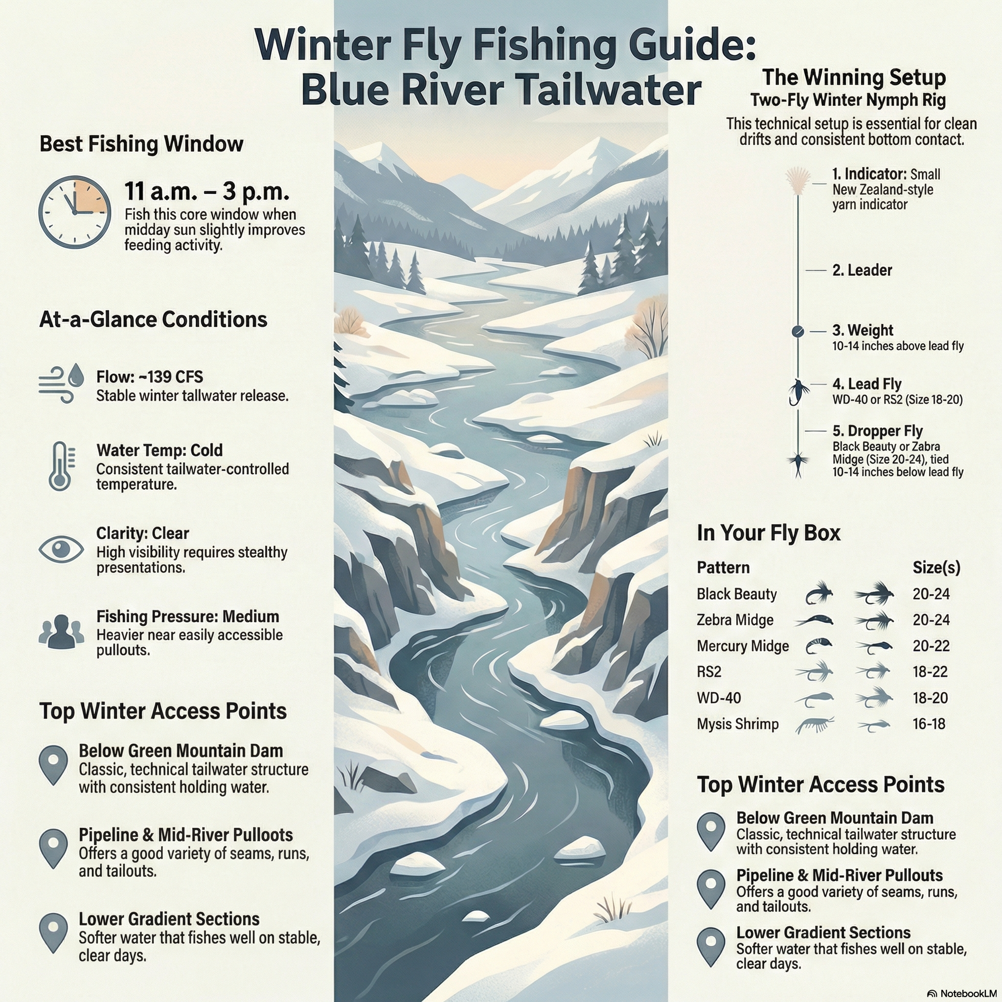 This Blue River January 15th winter report breaks down what’s working below Green Mountain right now. Clear water, selective trout, no wasted casts.