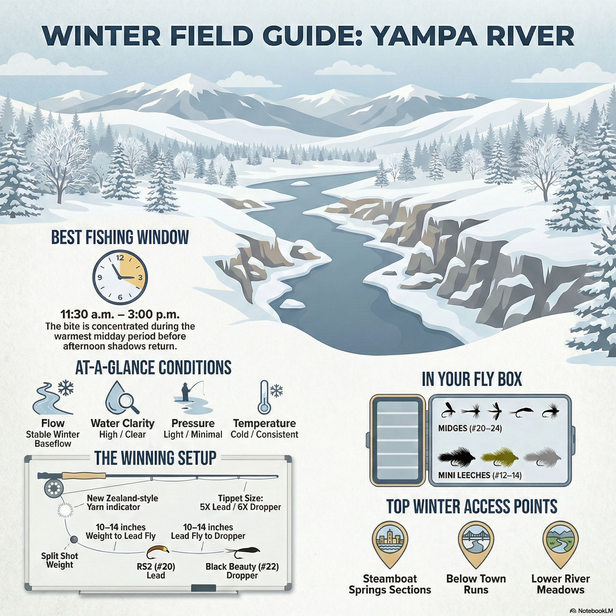 Fly angler casting into the Yampa River near Steamboat Springs, surrounded by fall colors and clear water